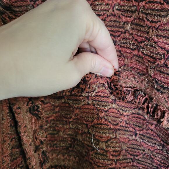 Chico's Women's XL Fringe Cardigan with Faux Front Pockets - Picture 3 of 7